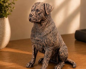Sitting Rottweiler Statue Figurine | Hand-Finished Figurine | Unique Dog Lover Gift & Home Decor