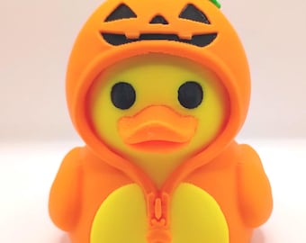 Duck In A Halloween Pumpkin Suit - 3D Printed Dashboard Buddy