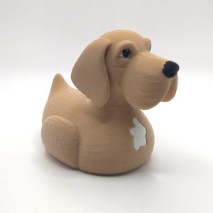 Great Dane Duck, Dashboard Buddy, Ducking, Custom Duck, Get Ducked Beige w/ White Patch