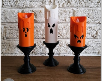 Spooky Halloween Tealight Candle Decor, Fall Decoration