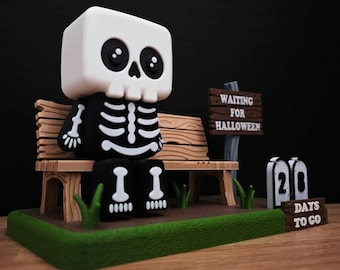 Little Skeleton Halloween Countdown Calendar, Spooky Halloween Decor