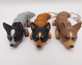 Australian Cattle Dog Flexi Fidget, Heeler Stress Relief Keychain, Dog Lover Gift, Backpack Charm, Pet Lover Gift