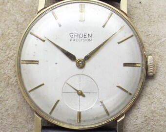 precision by gruen mens wrist watch