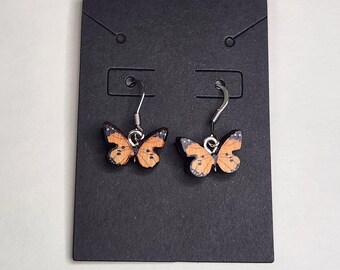 Orange Butterfly Earrings