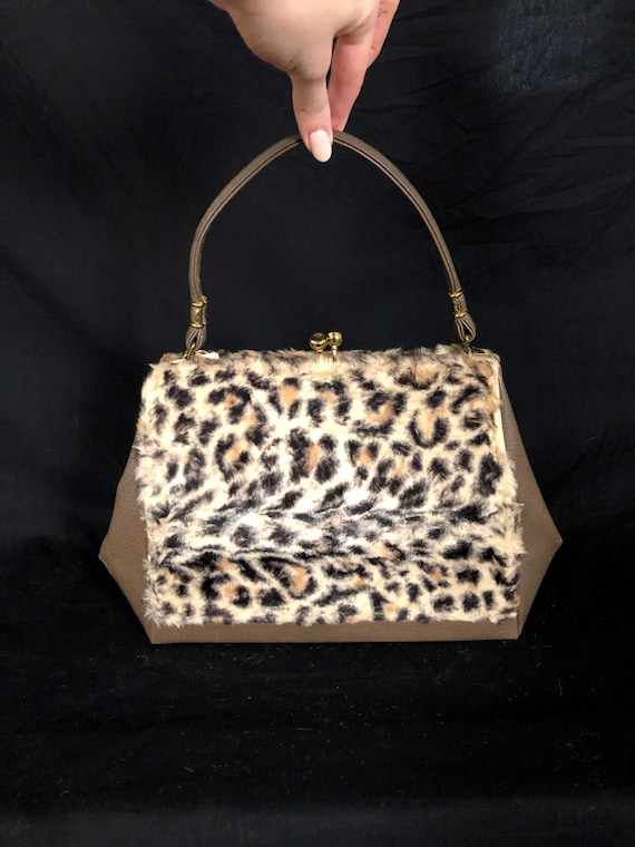 DEADSTOCK Vintage 1960's Leopard Faux Fur and Viny