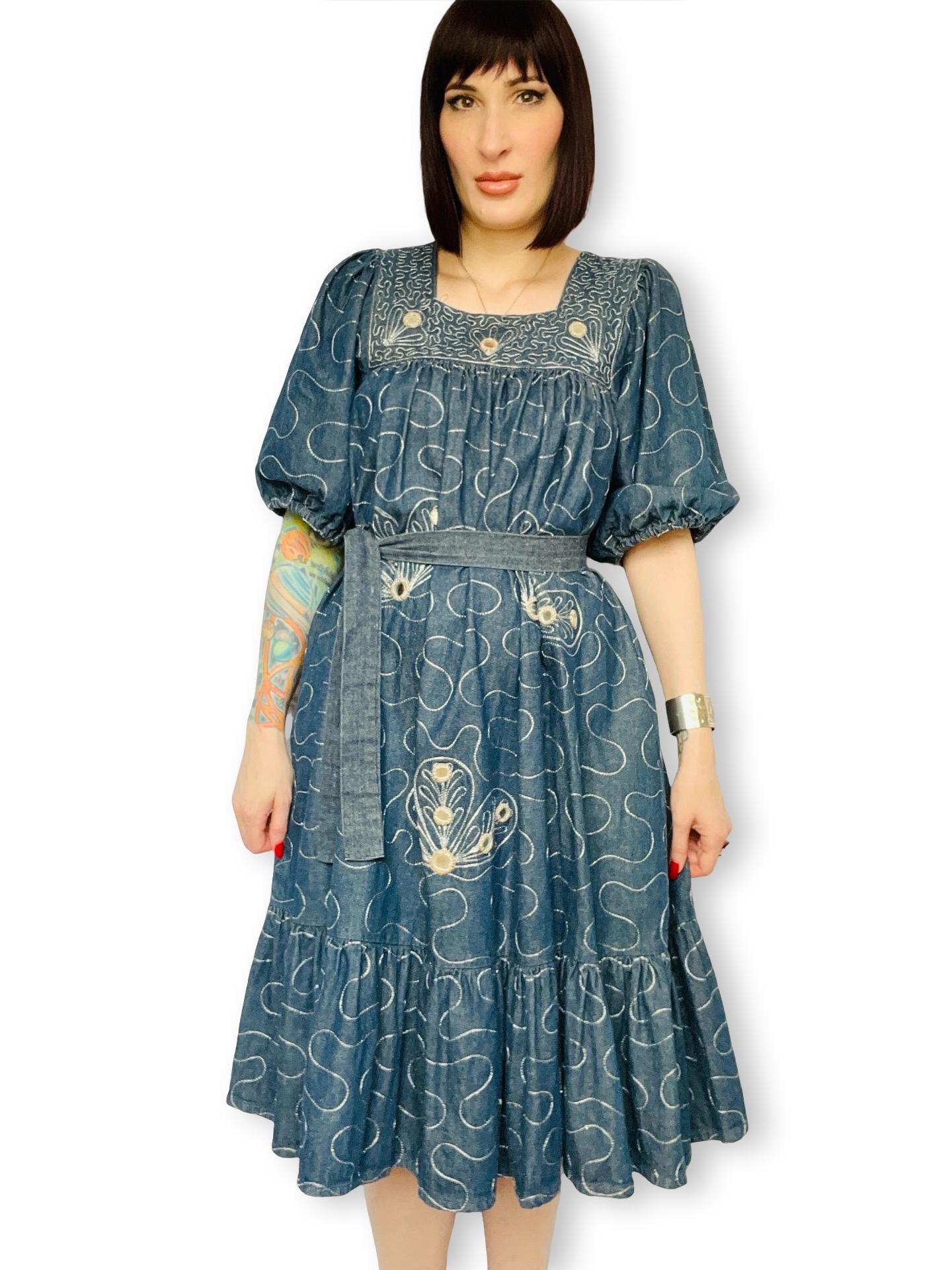 70s Denim Dress - Etsy