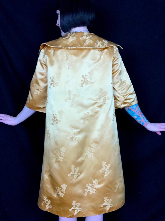 Vintage 1960s Gold Satin Suit Set - Gold Satin Br… - image 9