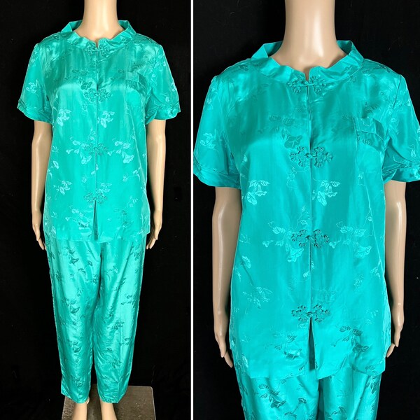 Vintage Silk Pajamas Etsy