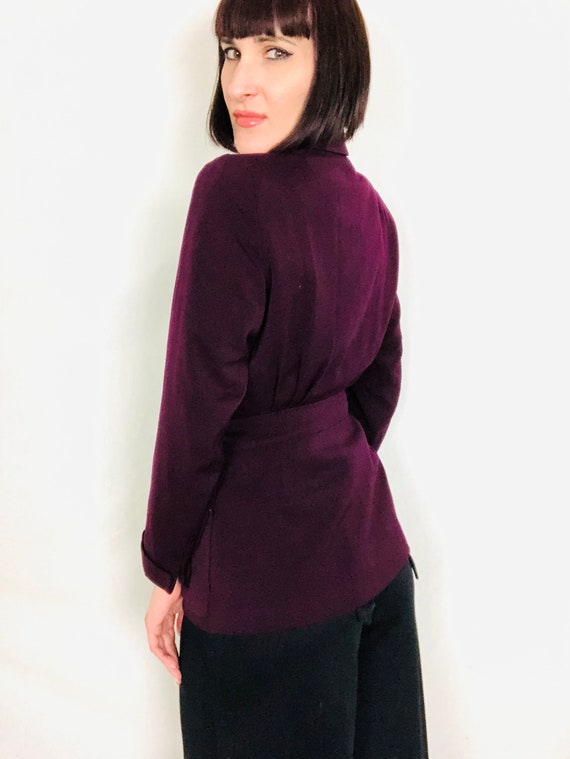 RARE Vintage 1930's 1940's Eggplant Purple Gabard… - image 9