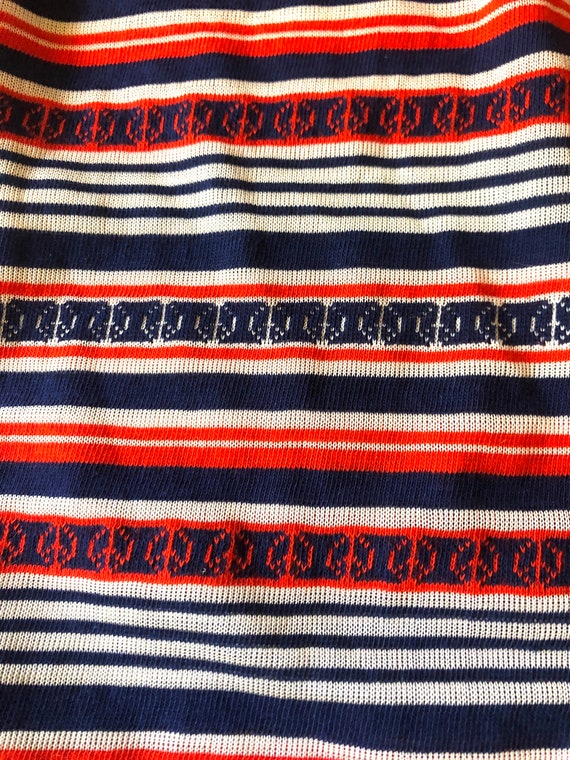 Vintage 1960's Patriotic Peace Sign Striped Micro… - image 4