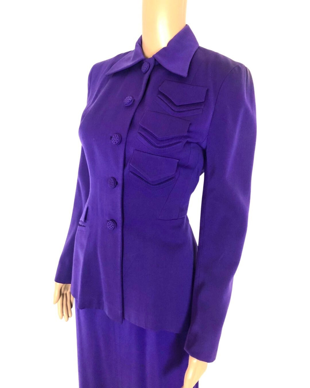 RARE Vintage 1940's Purple Gabardine Two Piece Suit Set - Etsy