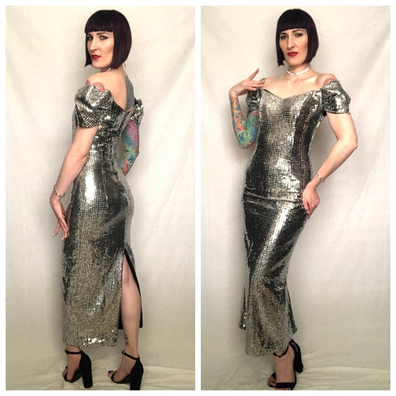 liquid silver dress