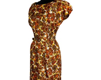 Vintage 1960's Autumnal Floral Print Cocktail Dress + Matching Bolero  Jacket 3 Three Piece Set - Size Medium - Etsy
