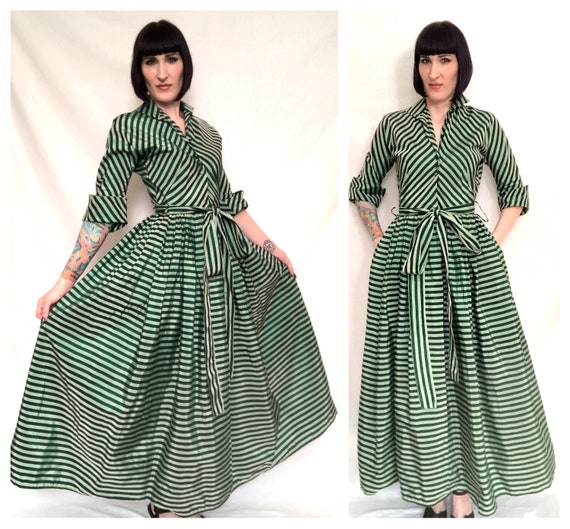 Striking Vintage 1950's Mint and Forest Green Sha… - image 3