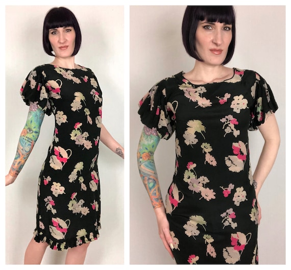 Vintage Late 1920's / Early 1930's Floral Silk Bub