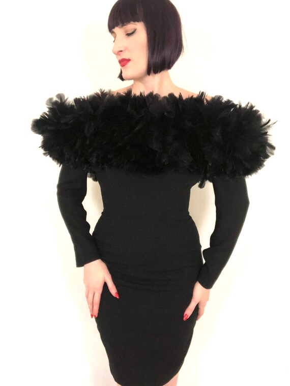 Size 8 Vintage 1990/'s A.J Bari Black Cocktail Dress
