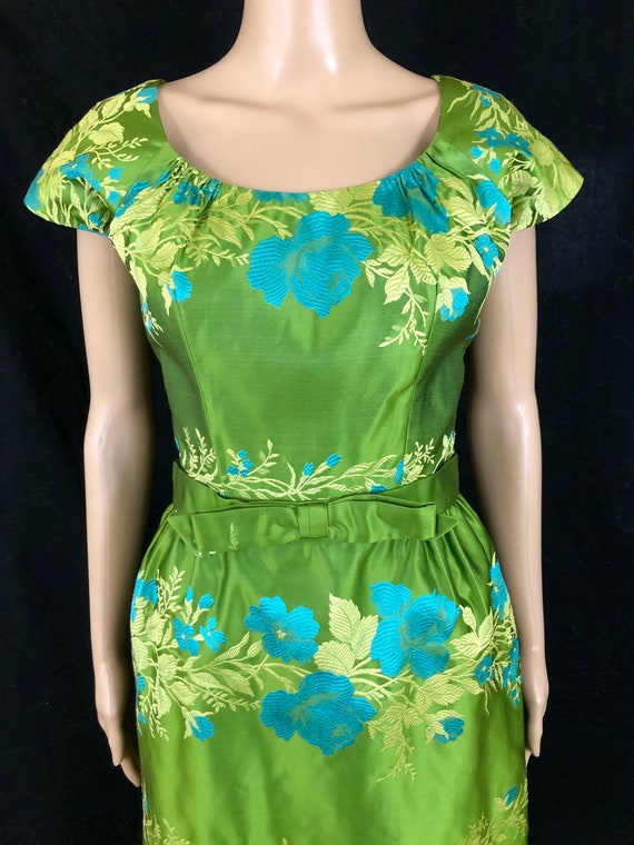 STUNNING Vintage Early 1960's Floral Silk Satin B… - image 3