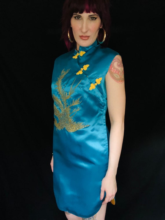 Vintage 1960's Gold Metallic Embroidered Phoenix … - image 5