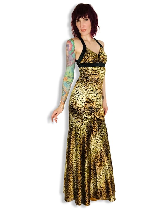 Vintage Y2K Iridescent Champagne Satin Mermaid Gown
