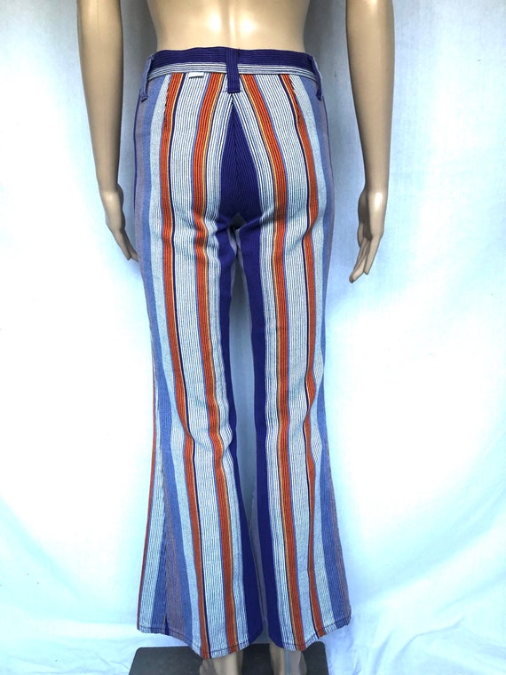 Rare Vintage 1970's Groovy Orange + Purple Stripe… - image 6