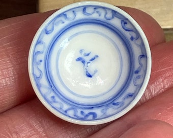 1:12 dollhouse miniature wheel thrown bowl in porcelain