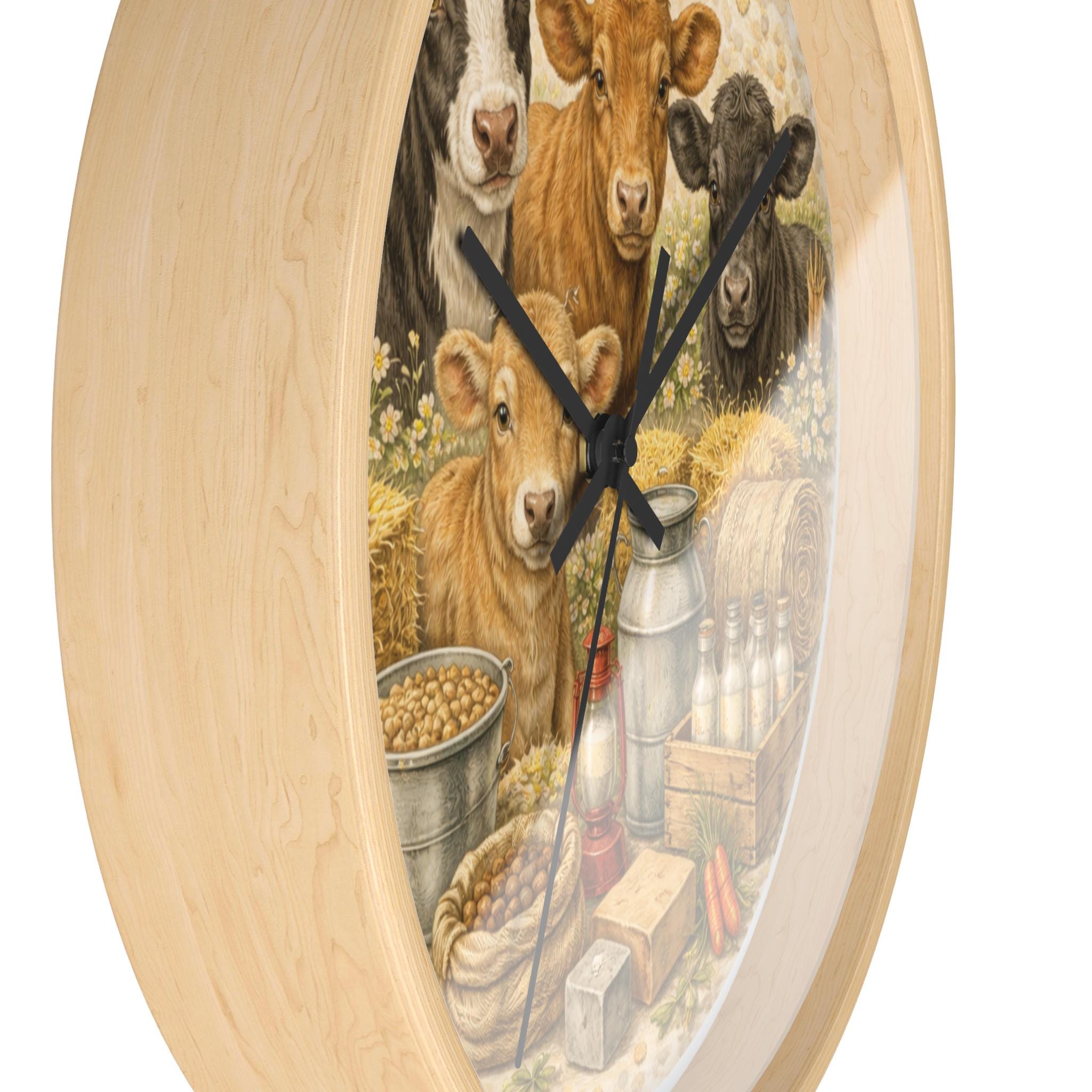 Farmhouse Cows Clock | Rustic Dairy Barn Kitchen Wall Clock - Etsy