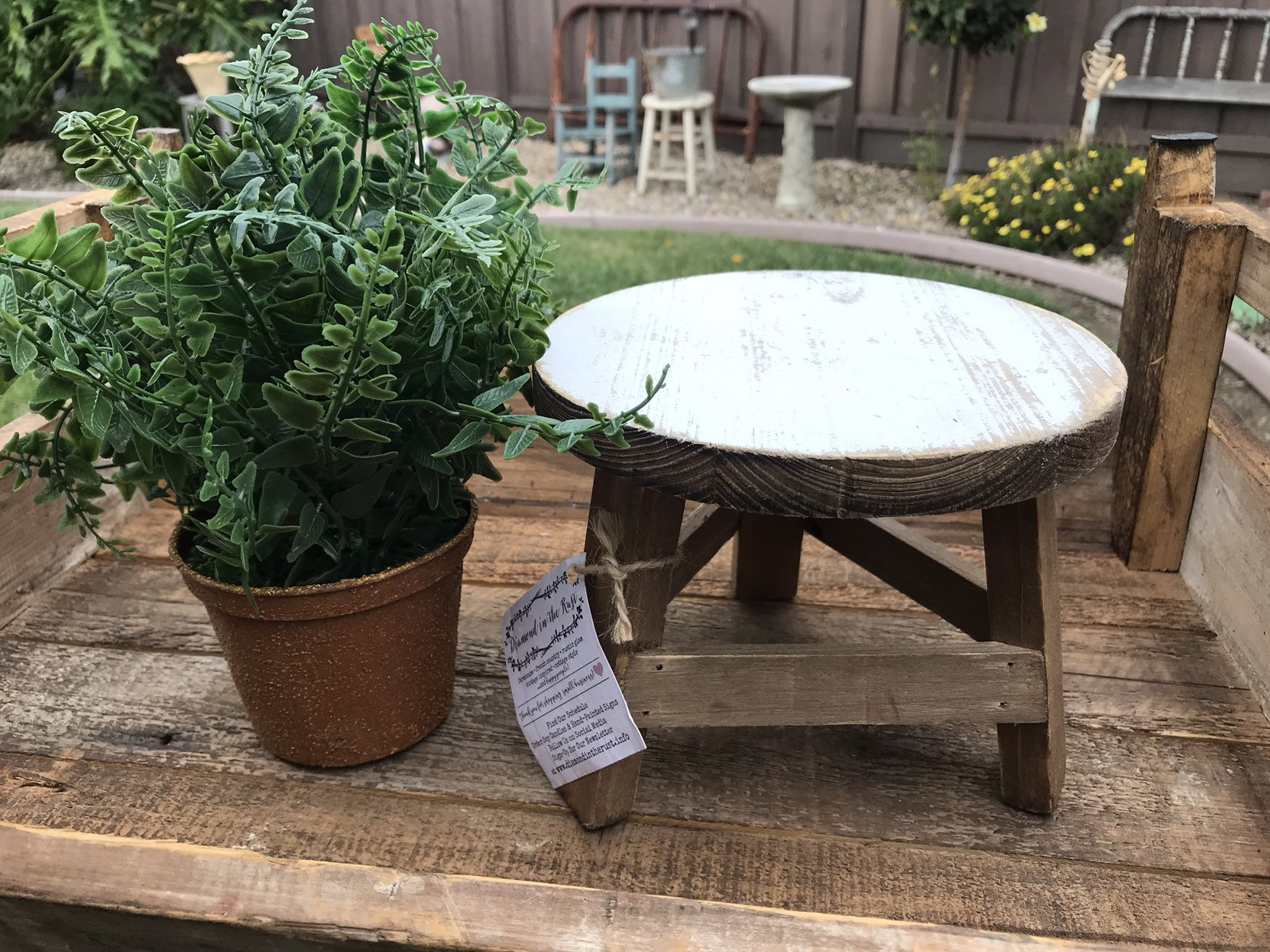 Milking Stool Style / Garden Plant Stand / Farmhouse Style Decorative ...