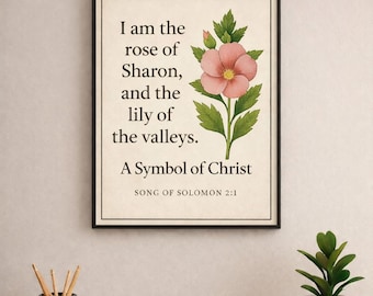 Rose of Sharon Scripture Print | Christian Floral Art (Digital Download)