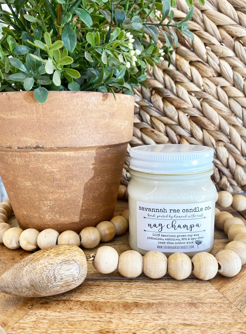 Nag Champa Soy Wax Candle LeadFree Cotton Wick Long Etsy