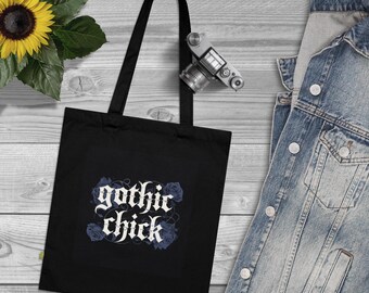 Gothic Chick Organic Cotton Tote Bag: Alternative Fashion