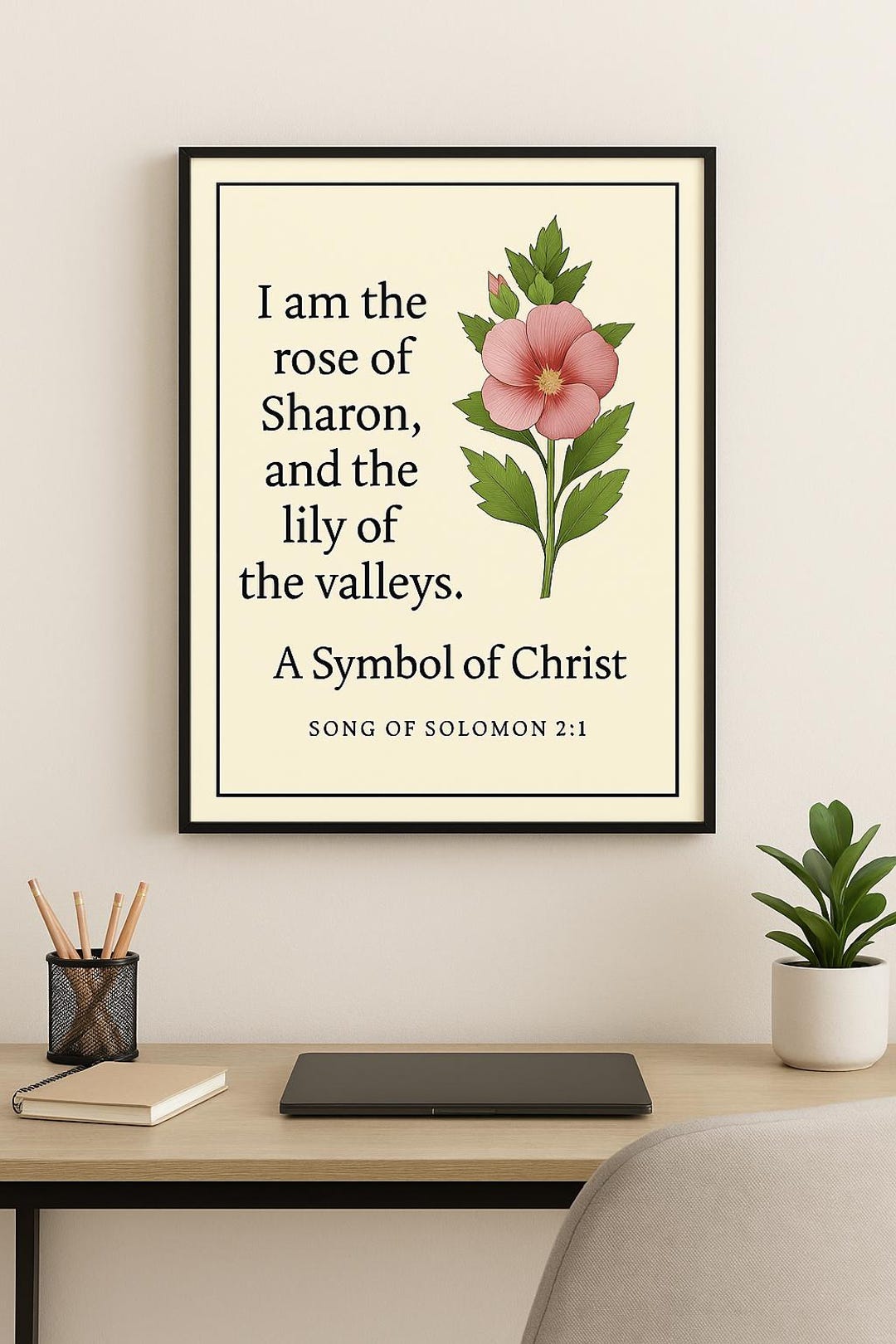 Roses Scripture Rose of Sharon Scripture Print | Song of Solomon 2:1 Bible Verse ...