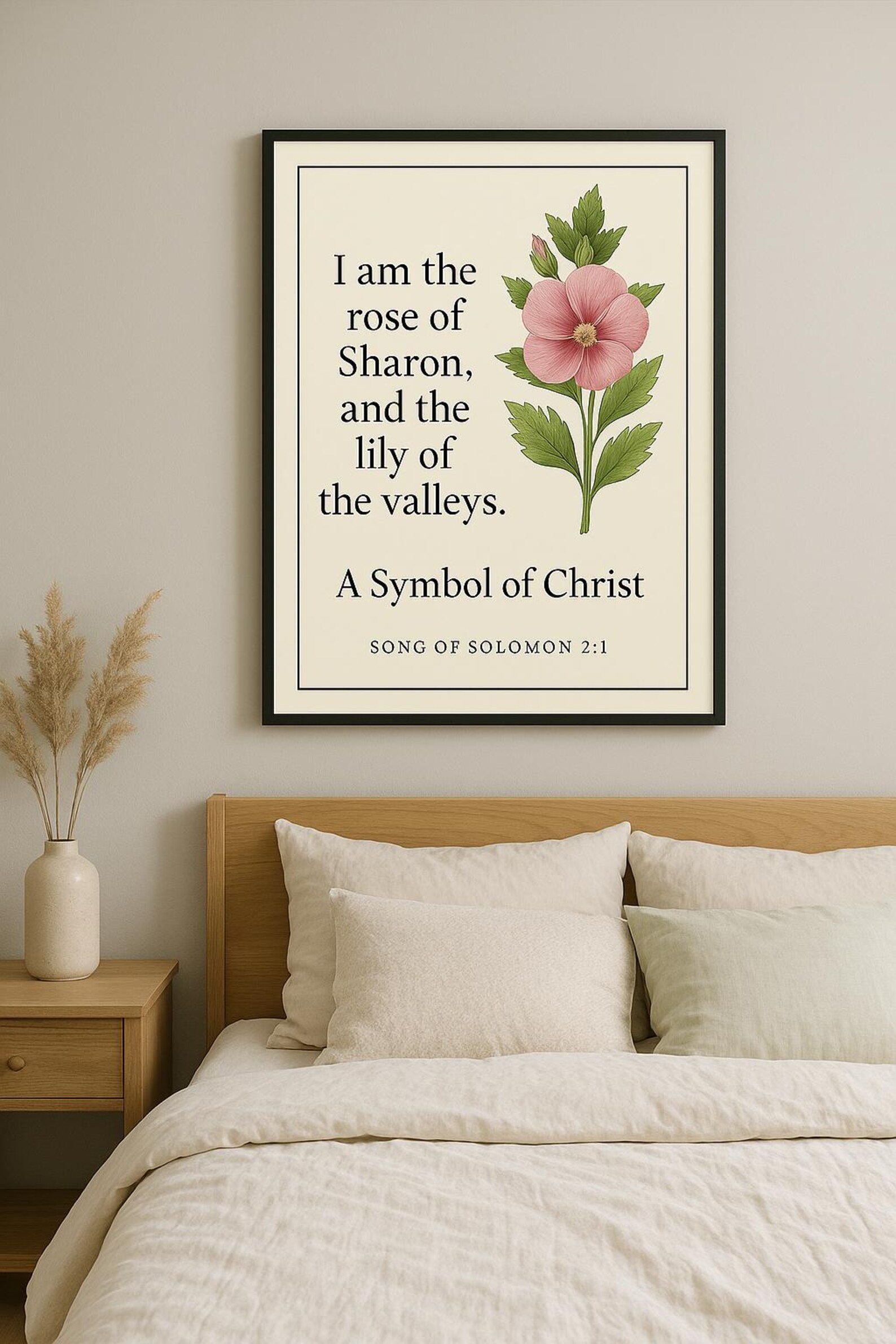 Dusty Rose Quad Scriptures Rose of Sharon Scripture Print | Christian Floral Art (digital Download ...