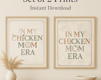 Printset Chicken Mom-tijdperk: boerderij keuken kippenhok decor (digitale download)