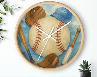 Wandklok honkbal: sportdecor voor mancave - Silent Movement