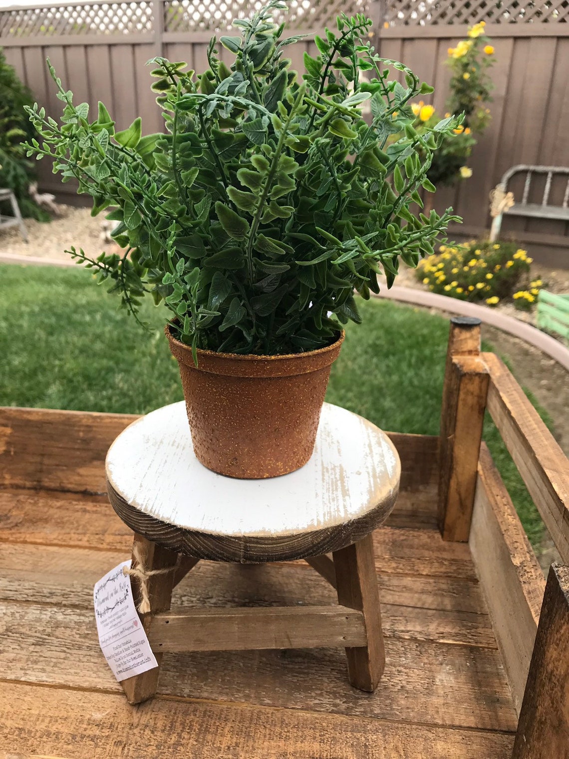 Milking Stool Style / Garden Plant Stand / Farmhouse Style Decorative ...