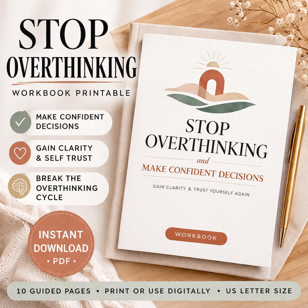 Stop Overthinking Workbook Printable PDF | Anxiety Relief Journal ...
