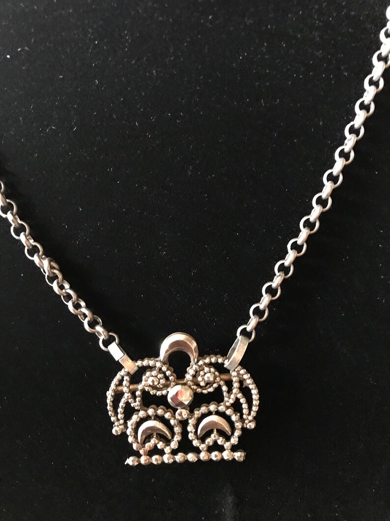 Victorian Cut Steel Buckle Necklace Assemblage Etsy