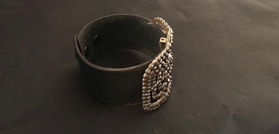 Victorian cut steel leather bracelet - image 5