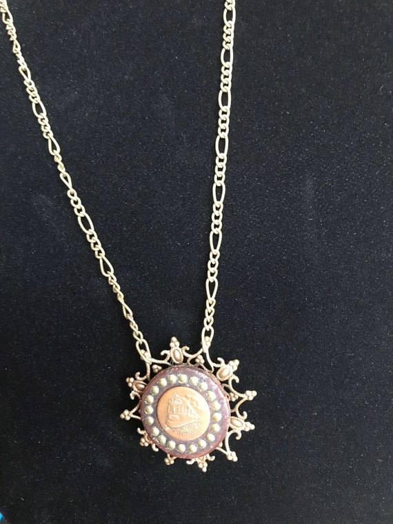 Vintage railroad brass button necklace assemblage - image 3