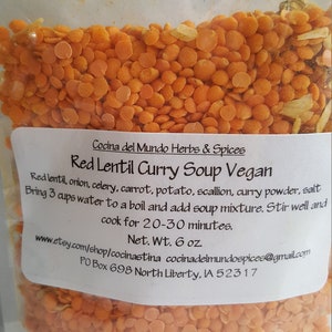 Red Lentil Curry Soup Vegan