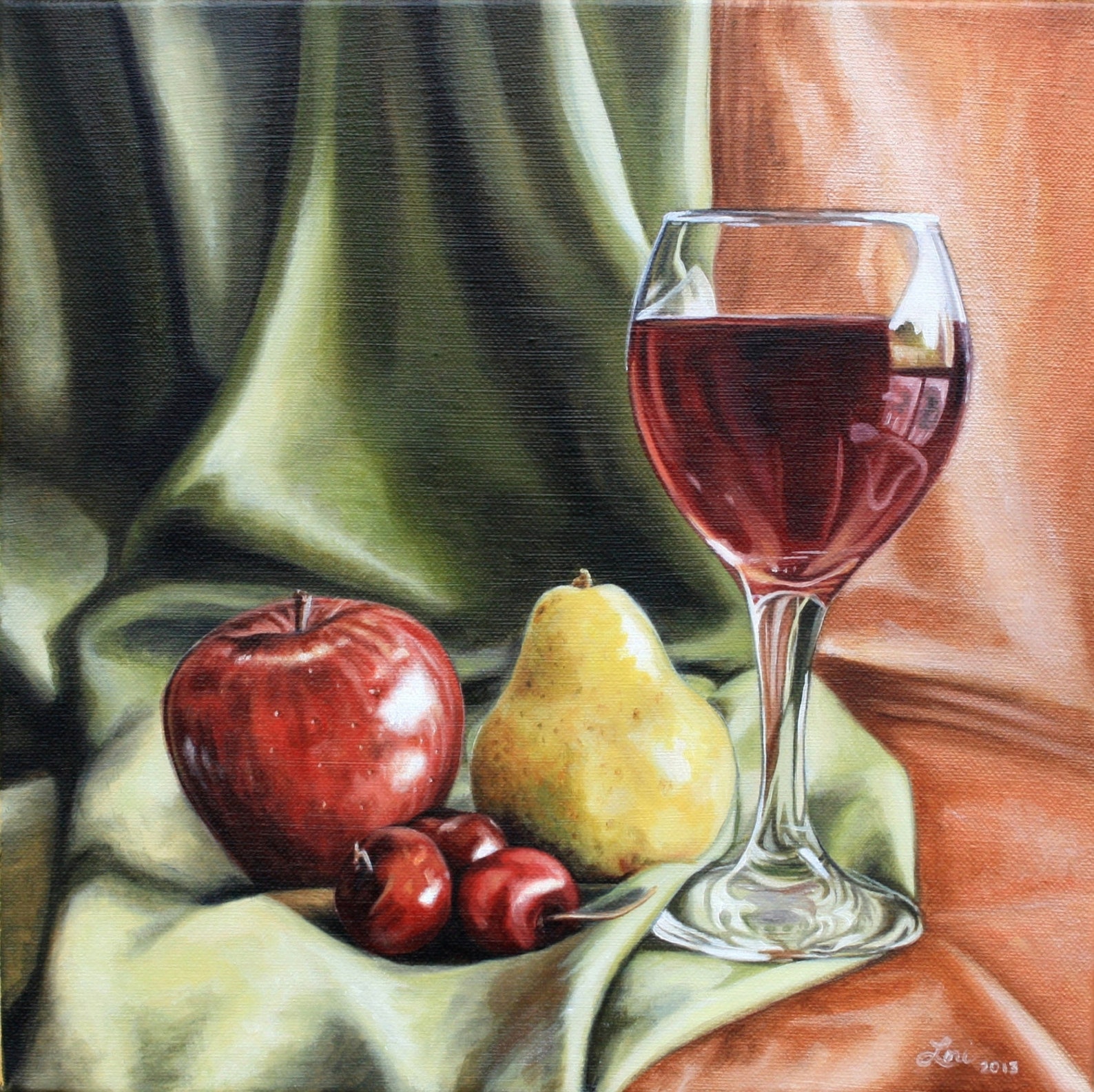 Fruit and Wine 12x12 Original Oil Painting Etsy