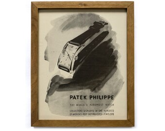 Vintage Framed Ad - 1951 Patek Philippe Advertisement