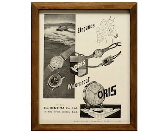 Vintage Framed Ad - 1948 Oris Advertisement