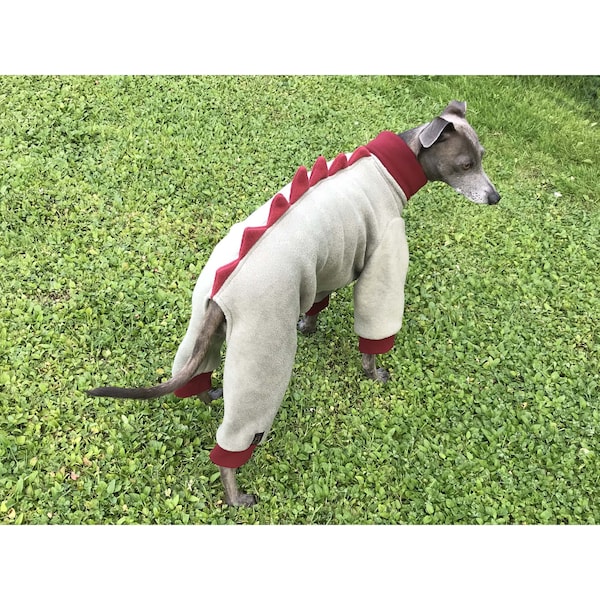 Pijama de lana de galgo italiano, dinosaurio de pijama de perro, dinosaurio de traje de perro, pijama de perro, dinosaurio de traje de perro