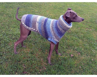 Italian Greyhound Hand Knit Sweater, Hand Knit Dog Sweater