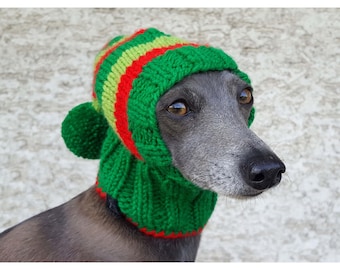 Dog Hat with Stripes – Wool Blend, Festive Pet Beanie