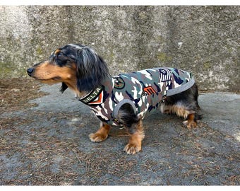 Shirt leger teckel, shirt Doxie leger, shirt mouwloos teckel