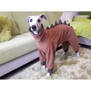 Whippet Pajamas Dinosaur, Whippet Fleece Pajamas, Dog Pajamas Dinosaur, Dog Costume Dinosaur, Dog Pajamas, Dog Outfit Dinosaur