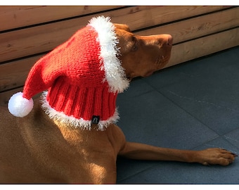 Sombrero de perro de Santa, sombrero de perro de Navidad, sombrero de perro de Navidad, sombrero de perro, redecilla de perro, sombrero de perro de punto a mano