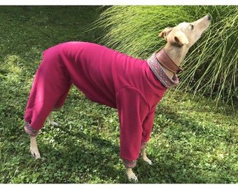 Greyhound Pajamas, Greyhound Fleece Pajamas, Galgo Pajamas, Dog Pajamas, Dog Clothing, Dog Outfit